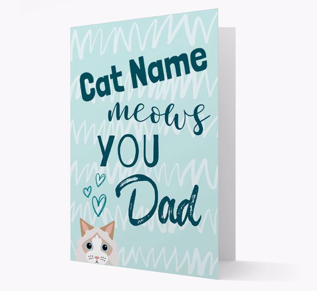 'Meows You, Dad' - Personalized {breedCommonName} Card